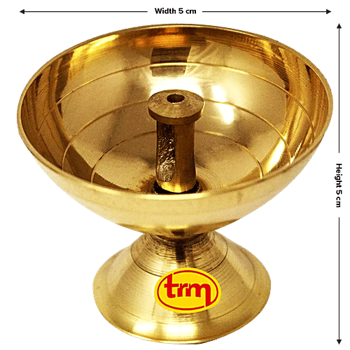 Trm Pooja Diya/ Oil Lamp - No.2, Regular, Beautiful & Durable, 1 pc  