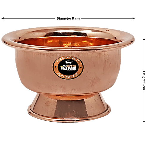 Mr. Copper King Panch Patra Bowl - Copper, Mini With Stand, 1 pc  