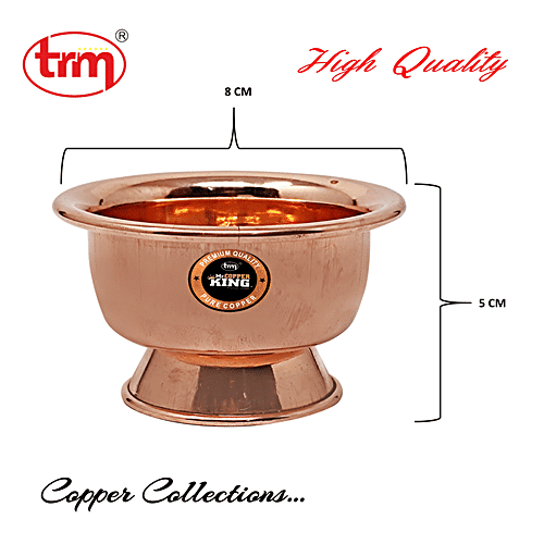 Mr. Copper King Panch Patra Bowl - Copper, Mini With Stand, 1 pc  