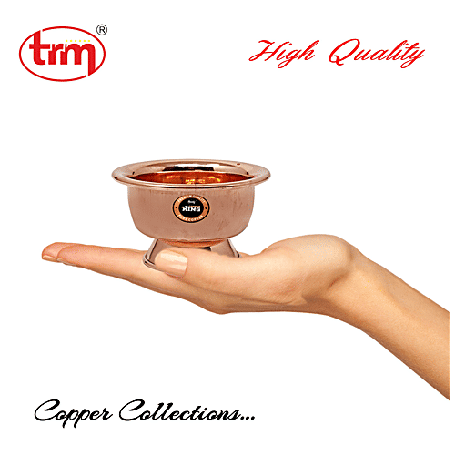 Mr. Copper King Panch Patra Bowl - Copper, Mini With Stand, 1 pc  