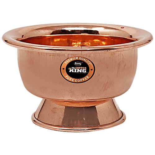 Mr. Copper King Panch Patra Bowl - Copper, Mini With Stand, 1 pc  