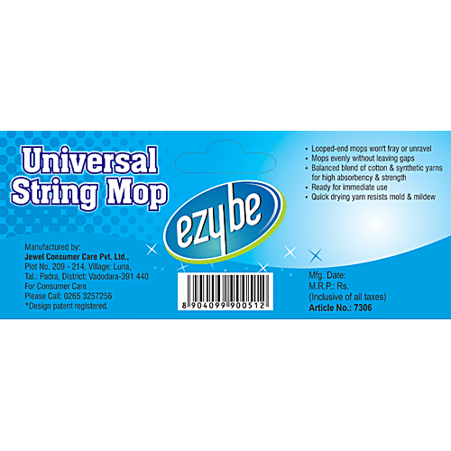 Ezy Be String Mop - Cotton & Metal Rod, Assorted, 1 pc  