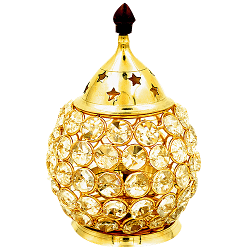 Shubhkart Nitya Brass Crystal Akhand Jyot Matki Diya, 1 pc  