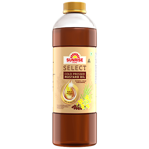 Sunrise Cold Pressed Mustard Oil - Rich In Antioxidants, Maintains Blood Pressure Levels, 1 L