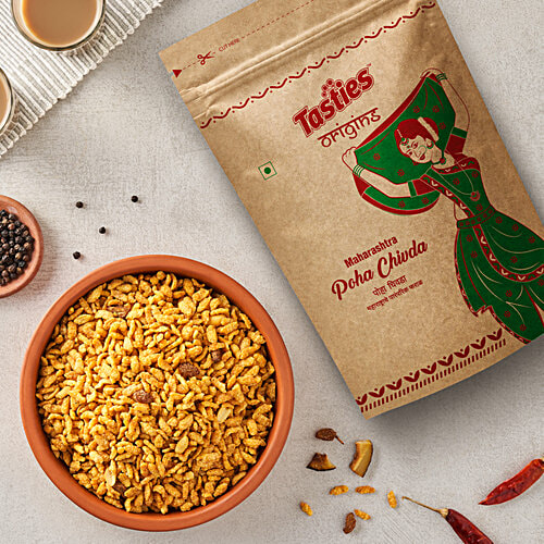 Tasties Origins Namkeen - Poha Chivda/ Mixture, Crispy, 150 g  