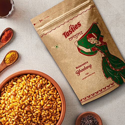 Tasties Origins Kolhapuri Bhadang, Puffed Rice, 100 g Spicy 