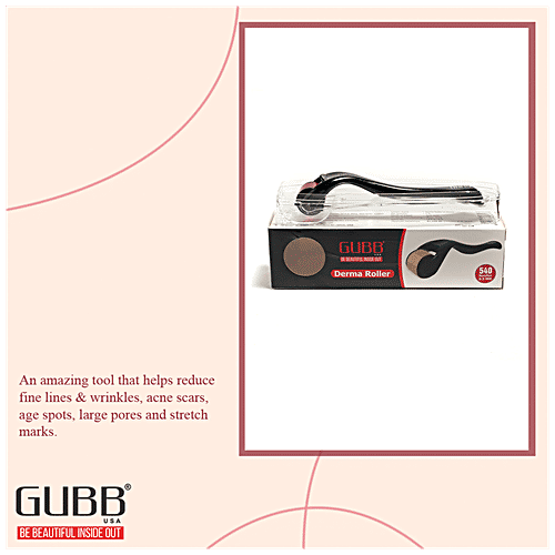 Gubb Derma Roller 0.5MM -  540 Micro Needles, For Face Scars & Ageing, Red, 1 pc  