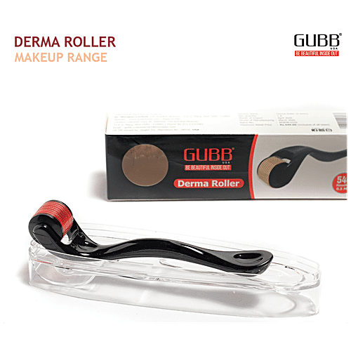 Gubb Derma Roller 0.5MM -  540 Micro Needles, For Face Scars & Ageing, Red, 1 pc  