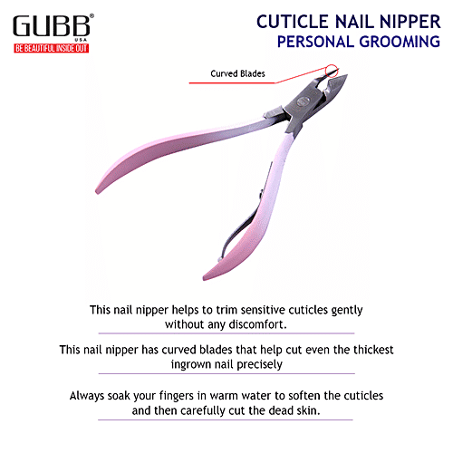 Gubb Nail Nipper - Professional Cuticle Cutter, Pink, 1 pc  