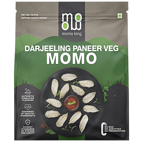 MOMO KING Darjeeling Paneer Veg Momo - Authentic Himalayan Flavours, No Preservatives, 12 pcs  