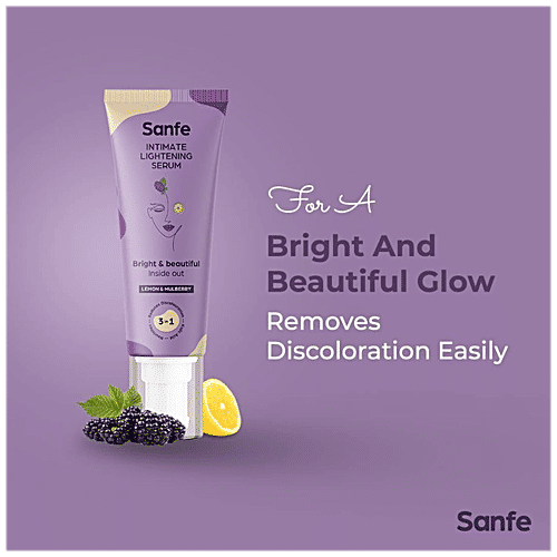 Sanfe 3 In 1 Intimate Lightening Serum - Lemon & Mulberry, Reduces Discolouration, 50 g  