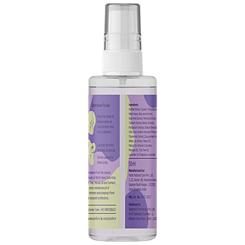 Sanfe Natural Intimate 3 In 1 Spray - With Tea Tree & Lavender, Prevents Fungal Infections, 50 ml  