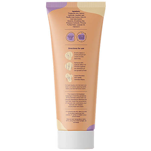 Buy Sanfe Bikini Line Hair Removal 5 In 1 Cream With Lavender & Aloe