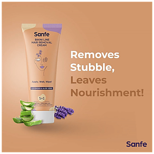 Buy Sanfe Bikini Line Hair Removal 5 In 1 Cream With Lavender & Aloe