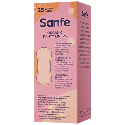 Buy Sanfe Organic Cotton Panty Liners Rash Free, Soft & Thin Online