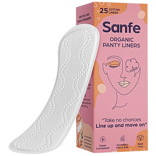 Buy Sanfe Organic Cotton Panty Liners Rash Free, Soft & Thin Online