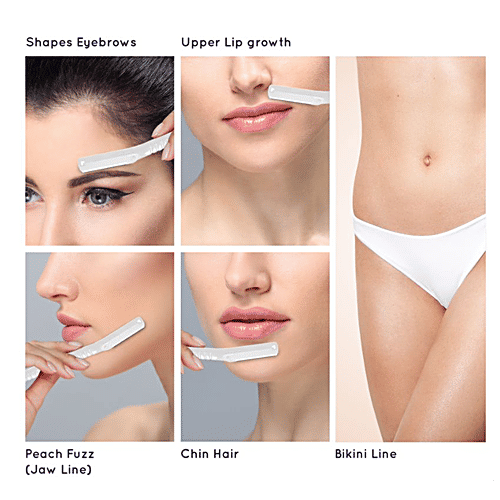 Sanfe Glide Face 5 In 1 Razor - For Eyebrows, Upper Lips, Chin, Bikini Line, Peach Fuzz, 2 pcs  