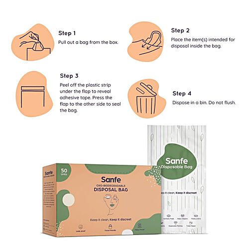Buy Sanfe OxoBiodegradable Disposal Bag Leak Proof, For Sanitary