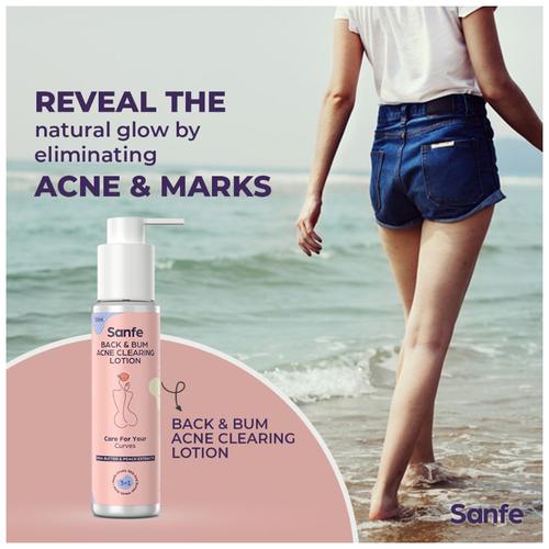 Buy Sanfe Back & Bum Acne Clearing Lotion - With Shea Butter & Peach  Extracts For Crusty Skin Online at Best Price of Rs 699 - bigbasket