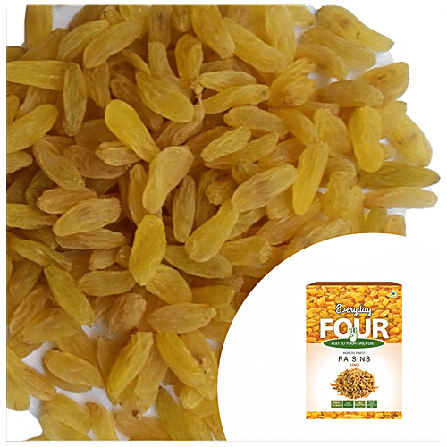 Everyday Four Golden Raisins - Long, Helps In Anaemia, Prevents Cancer, Rich In Dietary Fibre, 200 g  