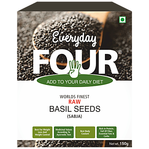 Buy Everyday Four Raw Basil/Sabja/Tukmaria Seeds Helps In Weight Loss