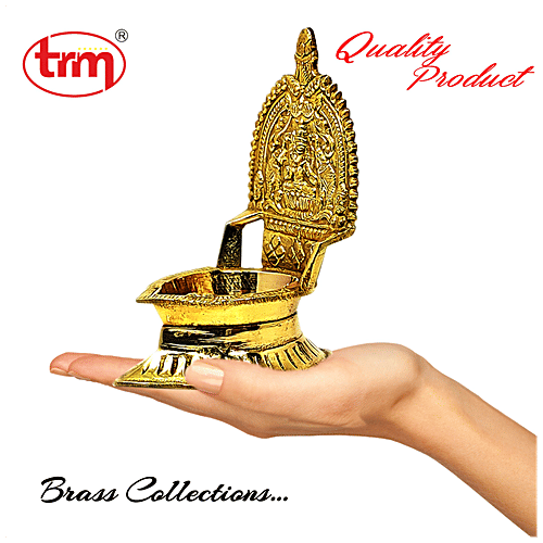 Trm Lamp Stand - Pooja Kaamakshi Lakshmi Diya Stand, Brass Metal, 1 pc  