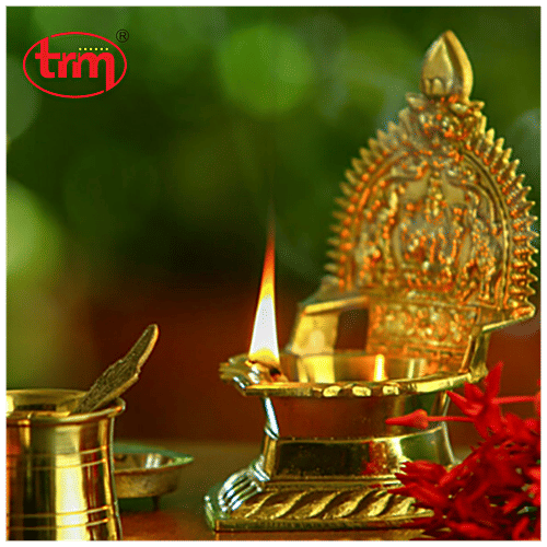 Trm Lamp Stand - Pooja Kaamakshi Lakshmi Diya Stand, Brass Metal, 1 pc  