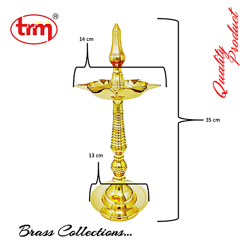 Trm Kerala Pooja Diya Stand - Fancy, Brass Lamp Stand, No.12, 1 pc  