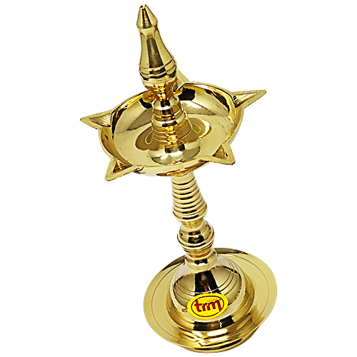 Trm Kerala Pooja Diya Stand - Fancy, Brass Lamp Stand, No.12, 1 pc  