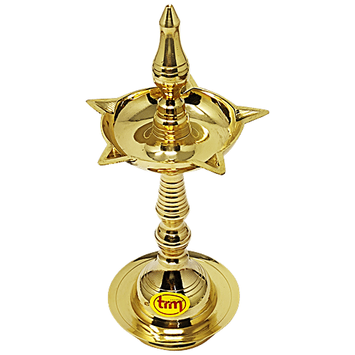 Trm Kerala Pooja Diya Stand - Fancy, Brass Lamp Stand, No.12, 1 pc  