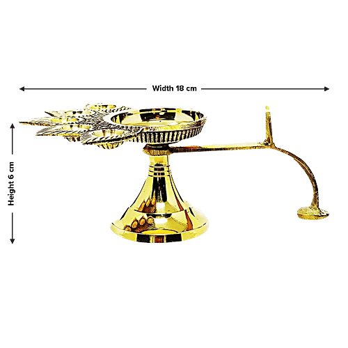 Trm Pooja Pancha Aarti Diya - Brass Metal, No 17, For Home & Mandir Use, 1 pc
