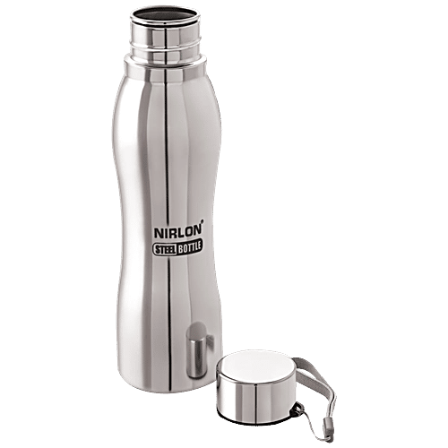 Nirlon Hexa Water Bottle - Stainless Steel, Lightweight, Durable, Easy Grip, Mirror Polish, 1 L  