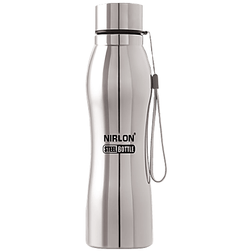 Nirlon Hexa Water Bottle - Stainless Steel, Lightweight, Durable, Easy Grip, Mirror Polish, 1 L  