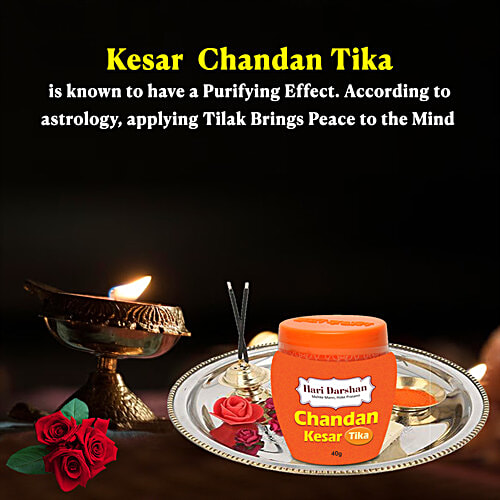 Hari Darshan Chandan Kesar Tika, 80 g Purifying Effect
Brings Peace to the Mind