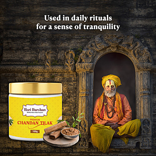 Hari Darshan Premium Chandan Tilak, 100 g  Relieves Insomnia and Stress
 Reduces Pimples and Wrinkles
 Keeps You Positive