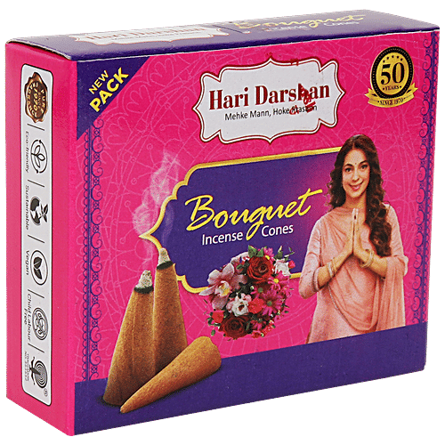 Hari Darshan Bouquet Incense Dhoop Cones, 10 pcs Long Lasting Aroma
Heavenly Fragrance
