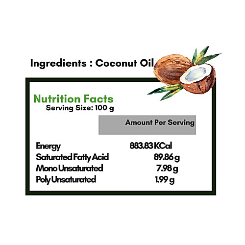 Freshmill Oils Cold Pressed Coconut Oil, Chemical Free, Traditional Extraction, 1 L  