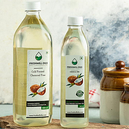 Freshmill Oils Cold Pressed Coconut Oil, Chemical Free, Traditional Extraction, 1 L  