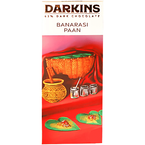 Darkins Artisanal Dark Chocolate - With Banarasi Paan, Vegan & Gluten-Free, 50 g