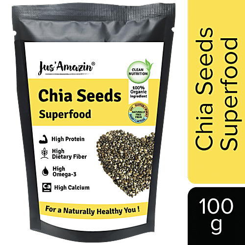 Buy Jus Amazin Organic Chia Seeds High Protein, Rich in Fiber, Omega3
