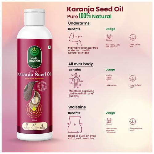 Buy Vedic Rhythm Karanja Seed Oil - Multipurpose Oil For Hair & Body,  Antimicrobial Properties Online at Best Price of Rs 200 - bigbasket