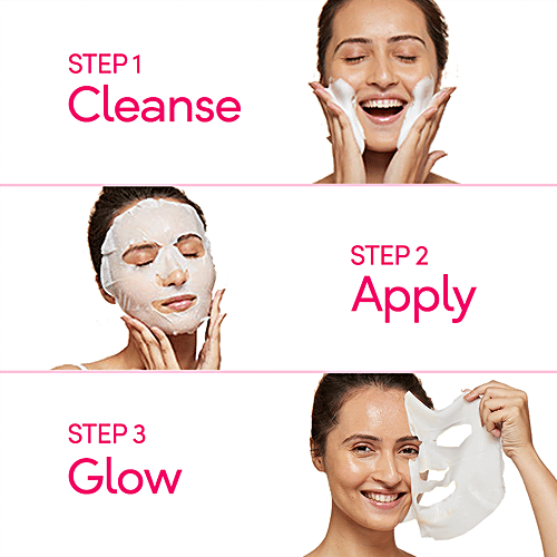 Ponds Vitamin Duo Sheet Mask - Brightening, Vitamin C + Pineapple Extract, For Clear Glowing Skin, 25 ml