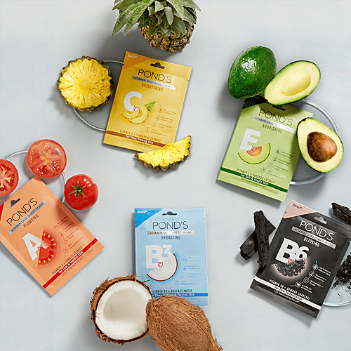 Ponds Vitamin Duo Sheet Mask - Detoxing, Vitamin B6 + Bamboo Charcoal, For Pure Detoxification, 25 ml  