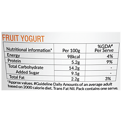 Rufil Swiss Style Yogurt - Mango, Protein Rich & Healthy Dessert, 90 g