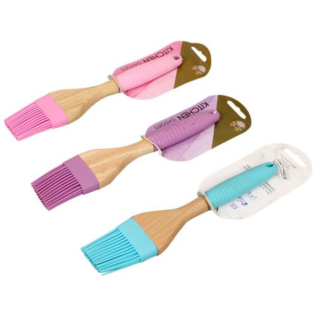 DP Silicone Brush - With wooden Handle, Assorted Colour, BB437-B, 1 pc 