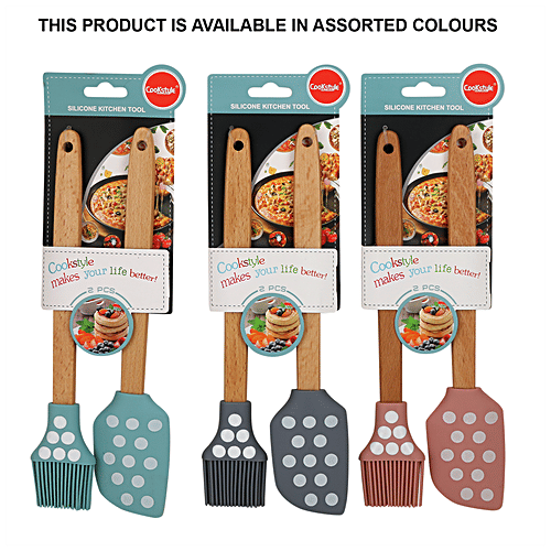 CookStyle Silicone Brush Set - Assorted Colour, BB6454-8, 2 pcs  