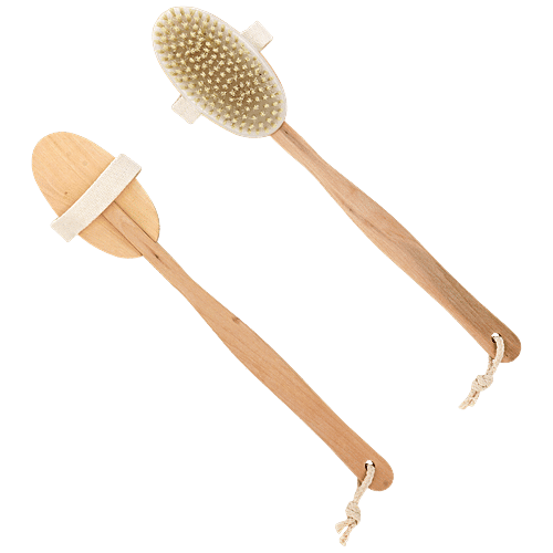 DP Full Bath & Body Brush - With Wooden Handle, Assorted Colour, BB442-6, 1 pc  