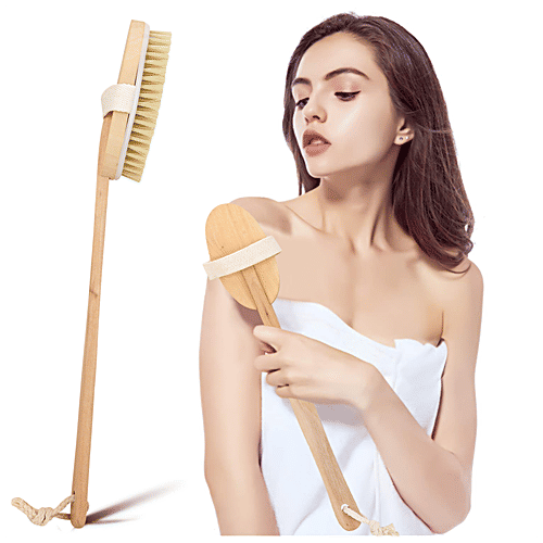 DP Full Bath & Body Brush - With Wooden Handle, Assorted Colour, BB442-6, 1 pc  