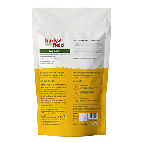 Burlyfield Dal Baati - Ready Mix, Natural, Rich In Protein, Dietary Fibre, 500 g  