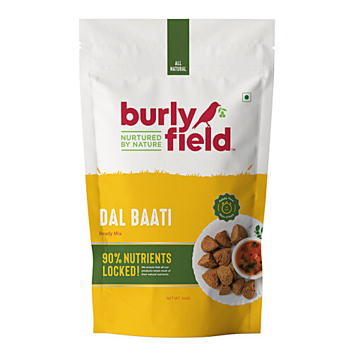 Burlyfield Dal Baati - Ready Mix, Natural, Rich In Protein, Dietary Fibre, 500 g  